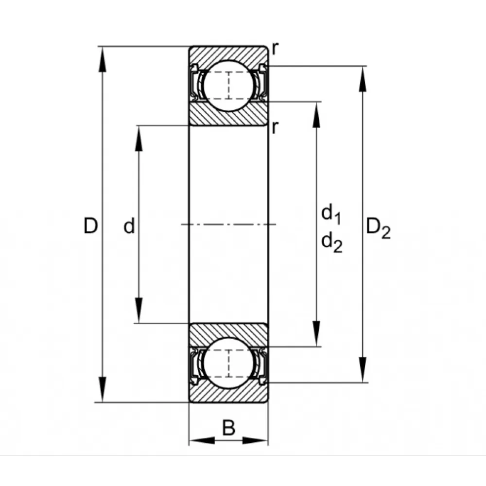 Guolis 40x52x7  INA 61808 2 RSR