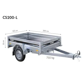 Priekaba TikiTreiler CS200-L 750kg 200x125x34
