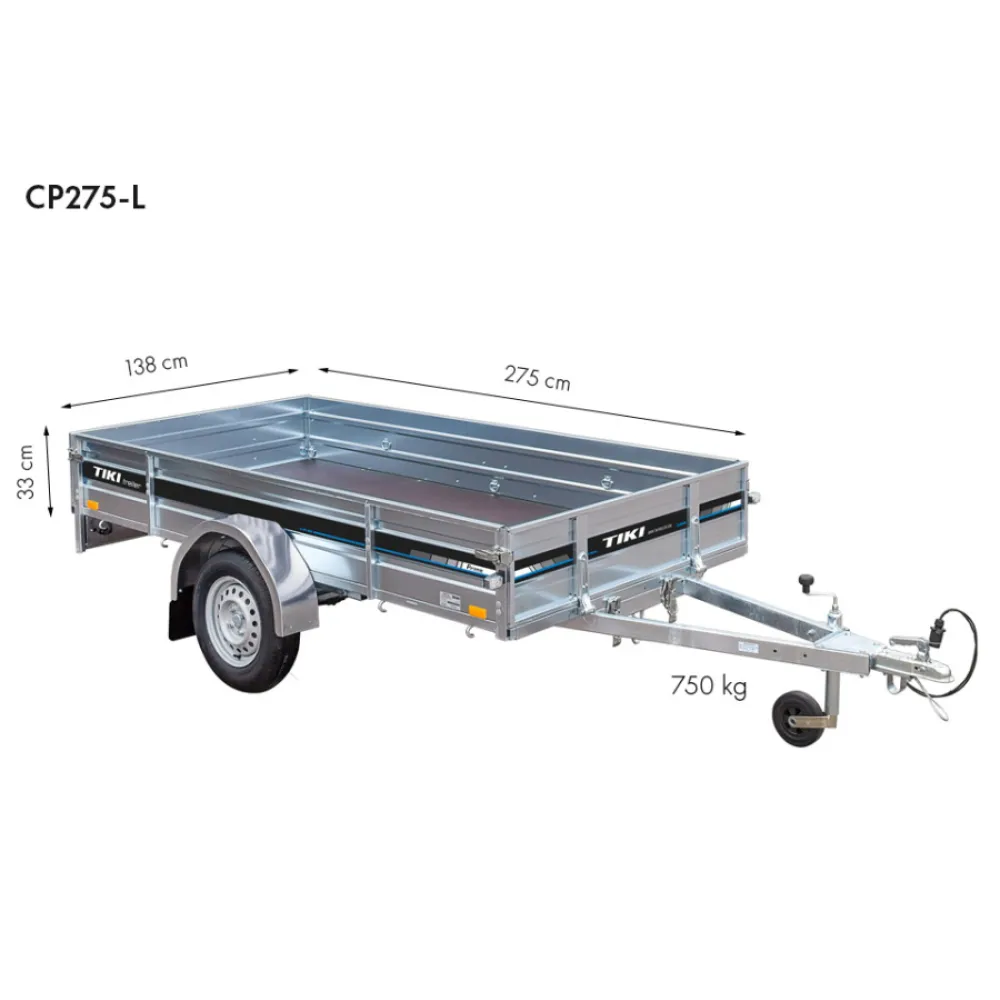 Priekaba TikiTreiler CP275-L 750kg 275x138x33