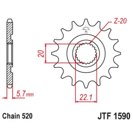 Priekinė žvaigždė JTF1590-13 SC