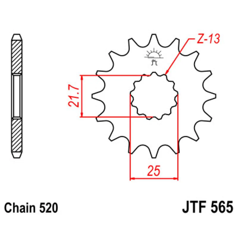 Priekinė žvaigždė JTF 565-13SC