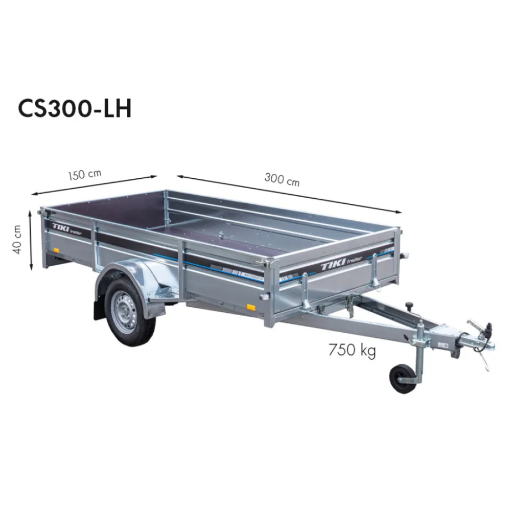 Priekaba TikiTreiler CS300-LH 750kg 300x150x40