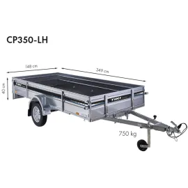 Priekaba TikiTreiler CP350-LH 750kg 349x148x40