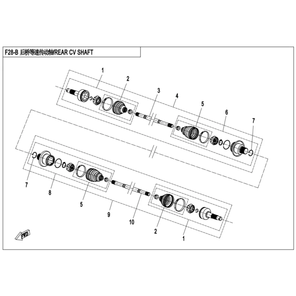 9CR6-280200-20001 REAR CV DRIVE SHAFT,RH CF500AU-6L, 2016 Nr.4
