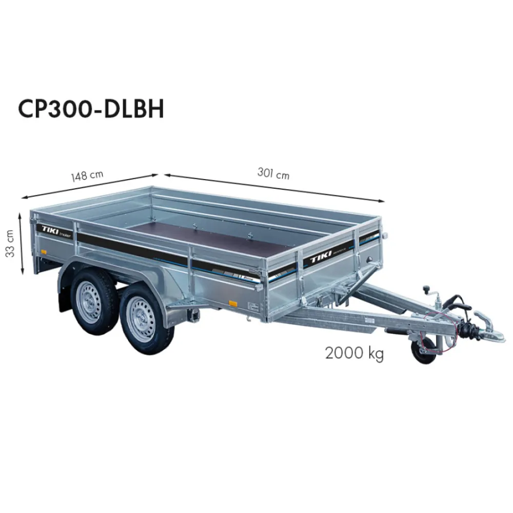 Priekaba TikiTreiler CP300-DLBH 2000kg 301x148x33