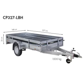 Priekaba TikiTreiler CP327-LBH 1500kg 327x148x33