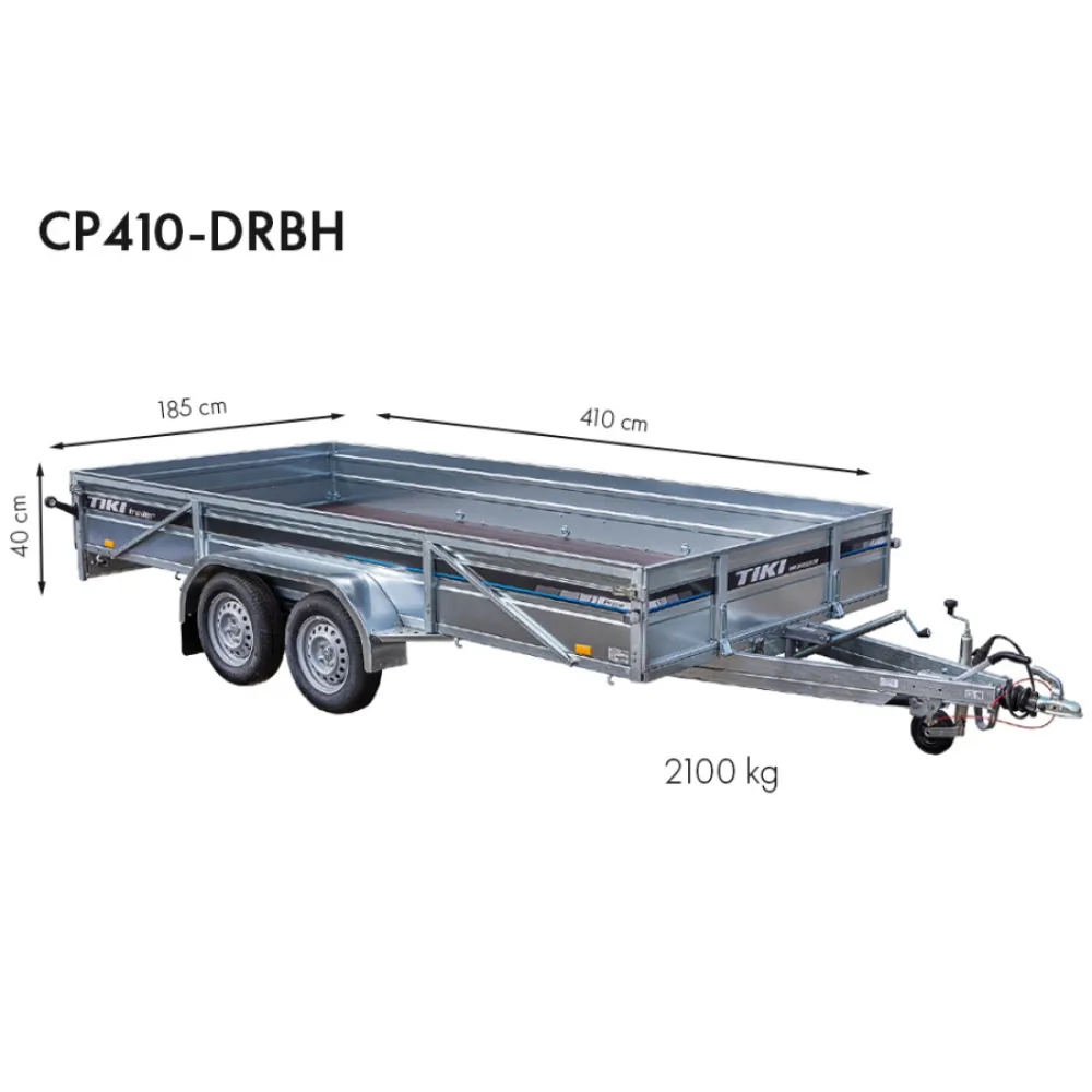Priekaba TikiTreiler CP410-DRBH 2100kg 410x185x40