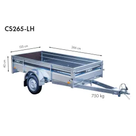 Priekaba TikiTreiler CS265-LH 750kg 266x125x40