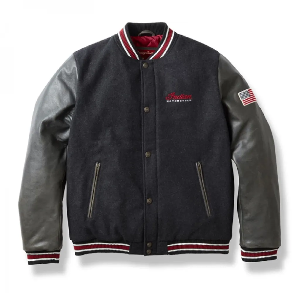 Striukė Indian Motorcycle Men's Varsity Bomber Jacket Juoda XL