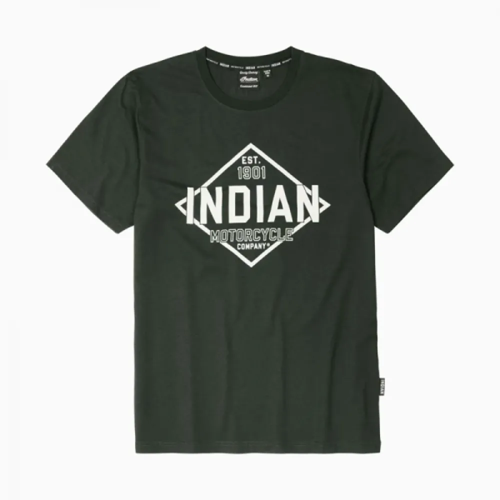 Marškinėliai Indian Motorcycle Men's Rhombus T-Shirt Khaki Žali L