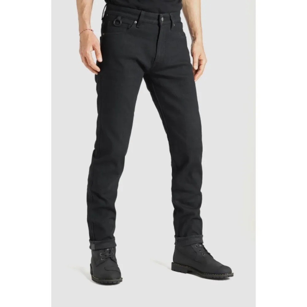 Moto džinsai Pando STEEL BLACK 02 – Men’s Motorcycle Jeans Slim-Fit Dyneema® 31-34