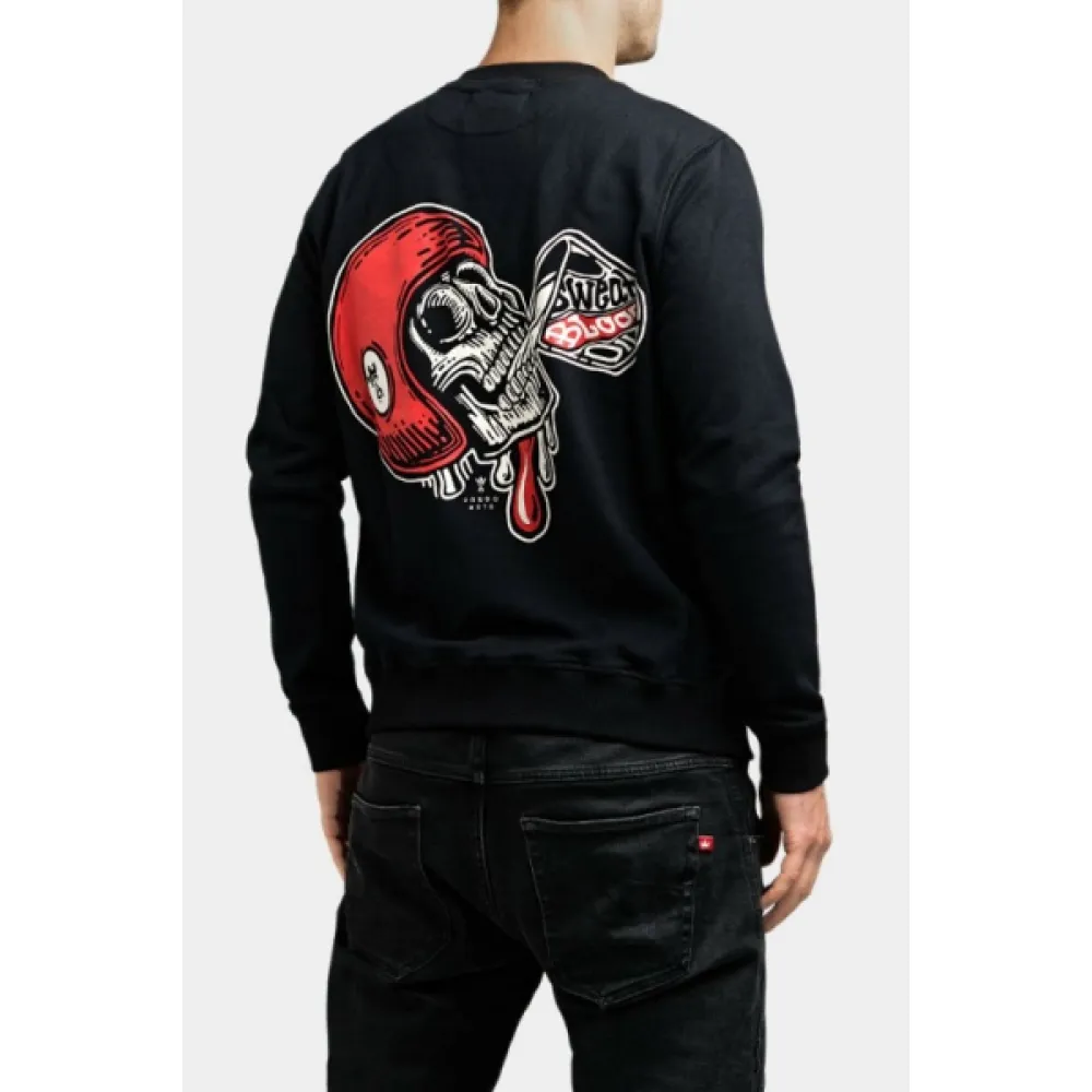 Megztinis Pando JOHN SKULL 01 – Biker Sweatshirt Regular Fit, Unisex