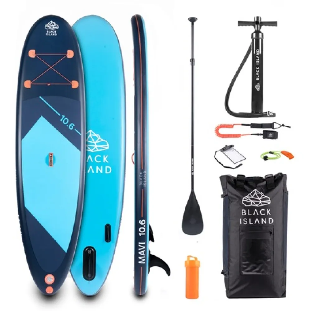 Pripučiamos irklentės komplektas Black Island MAVI SUP 320cm