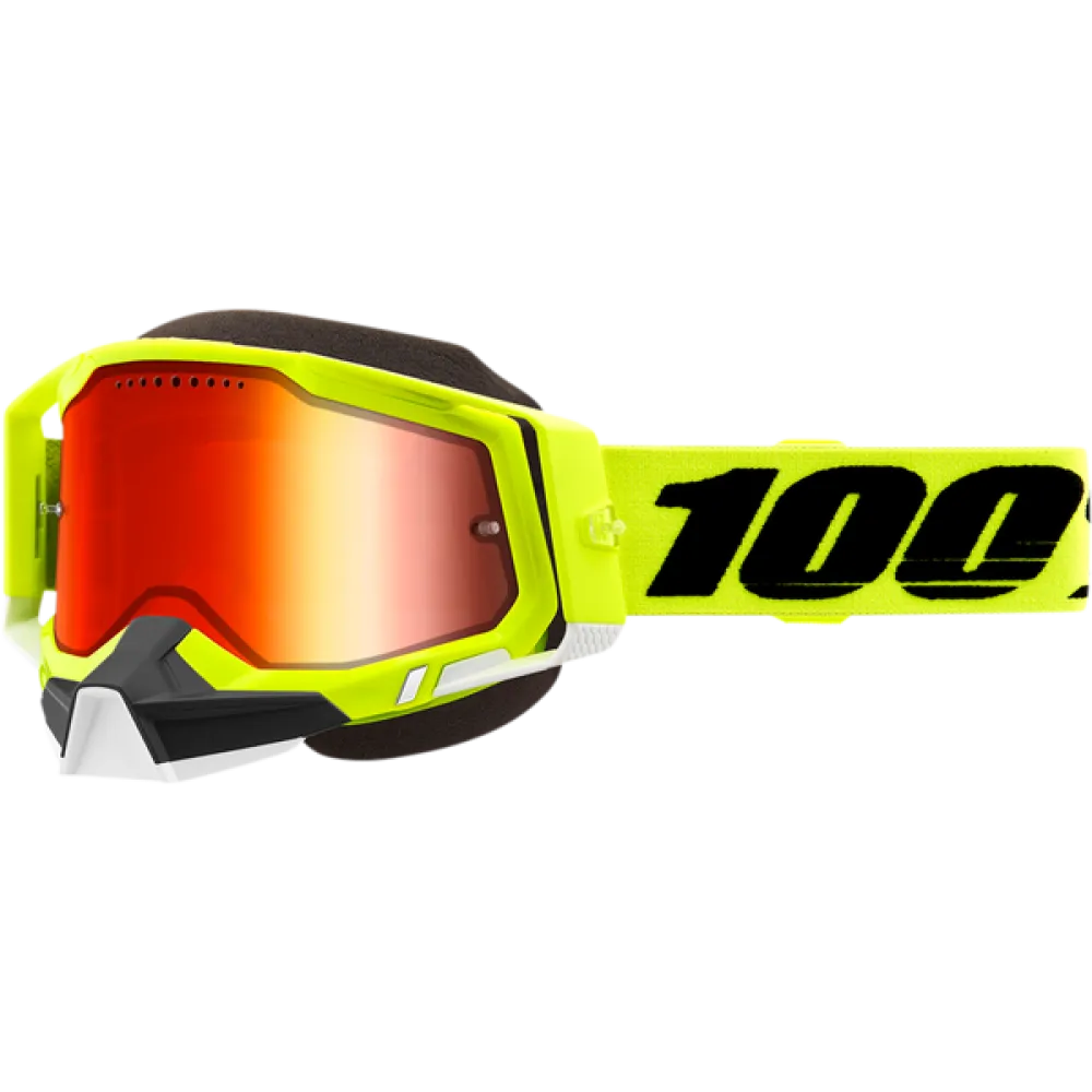 100% Akiniai Veidrodiniai GOG Racecraft 2 Snow Salotinė/Raudona 50012-00004