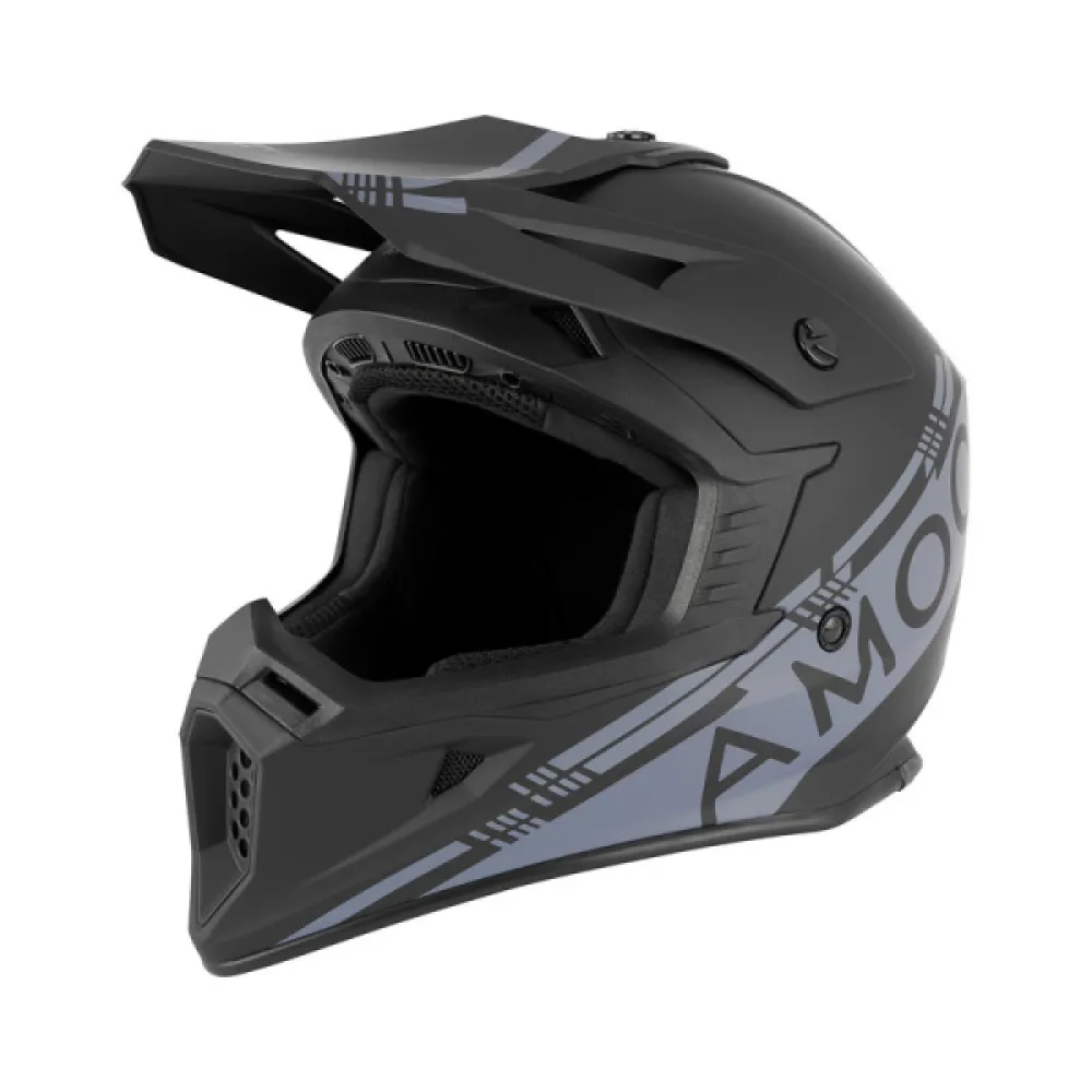 Šalmas AMOQ Helmet Meteor V2 Juodas/Pilkas