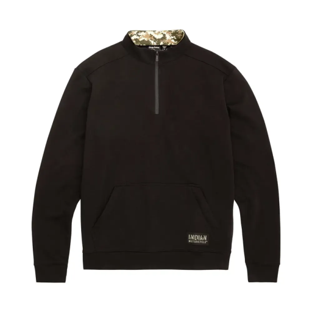 Megztinis Indian Motorcycle Men's Camo Lined Quarter Zip Juodas