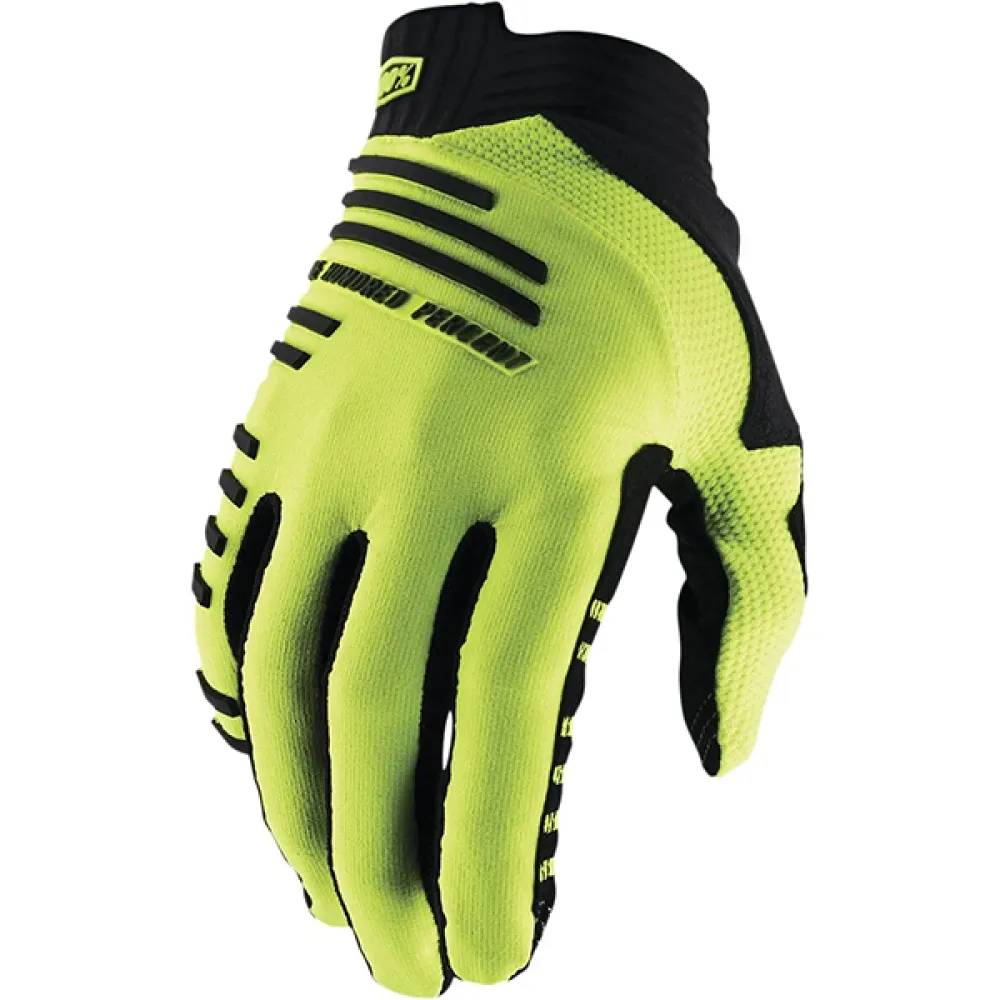 Pirštinės 100% R-CORE Fluo Yellow