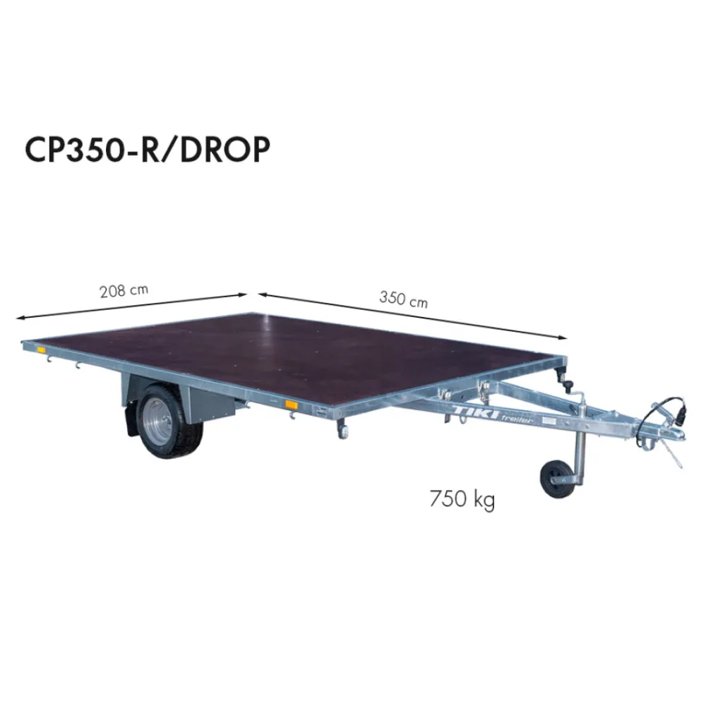 Priekaba TikiTreiler CP350-R/DROP 750kg 350x208
