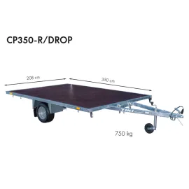 Priekaba TikiTreiler CP350-R/DROP 750kg 350x208