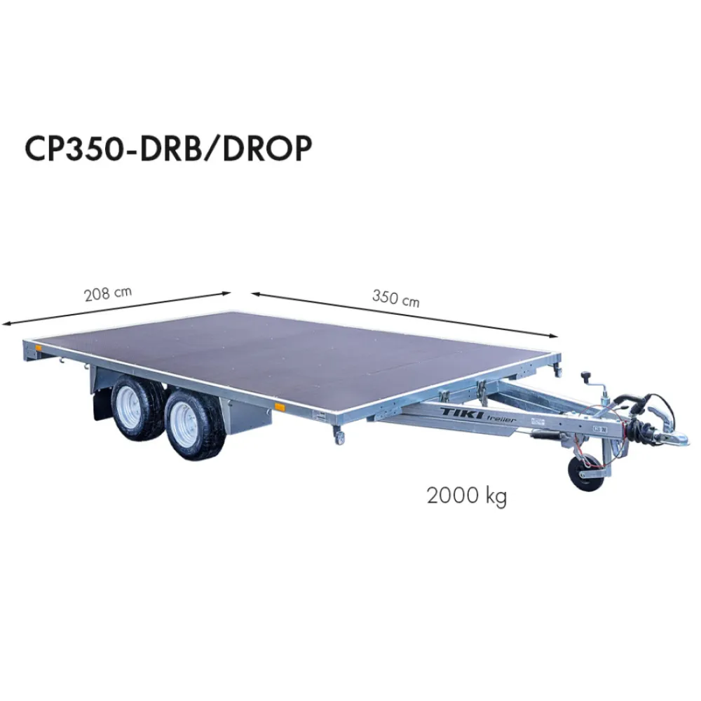 Priekaba TikiTreiler CP350-DRB/DROP 2000kg 350x208