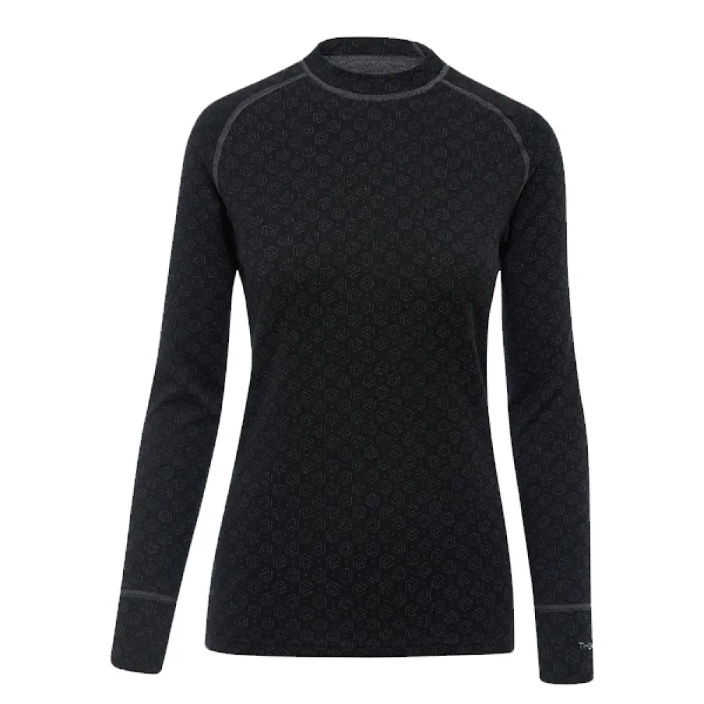 Termo marškinėliai moteriški Thermowave Merino Xtreme Thermal Black/Dark Grey Melange
