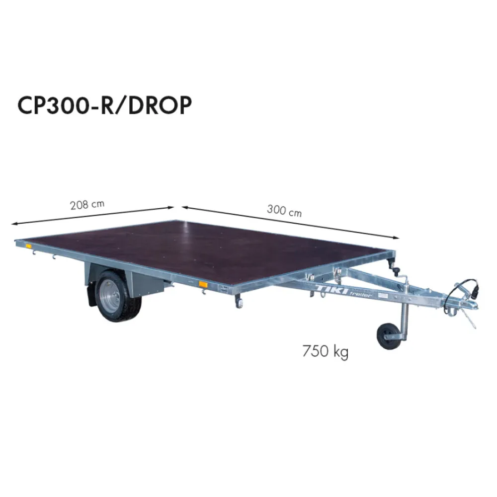 Priekaba TikiTreiler CP300-R/DROP 750kg 300x208