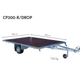 Priekaba TikiTreiler CP300-R/DROP 750kg 300x208