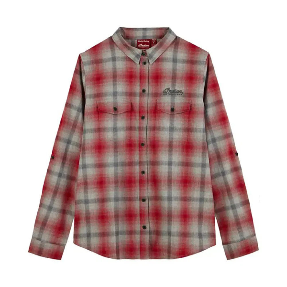 Moteriški marškiniai Indian Motorcycle Women Red Icon Plaid Shirt