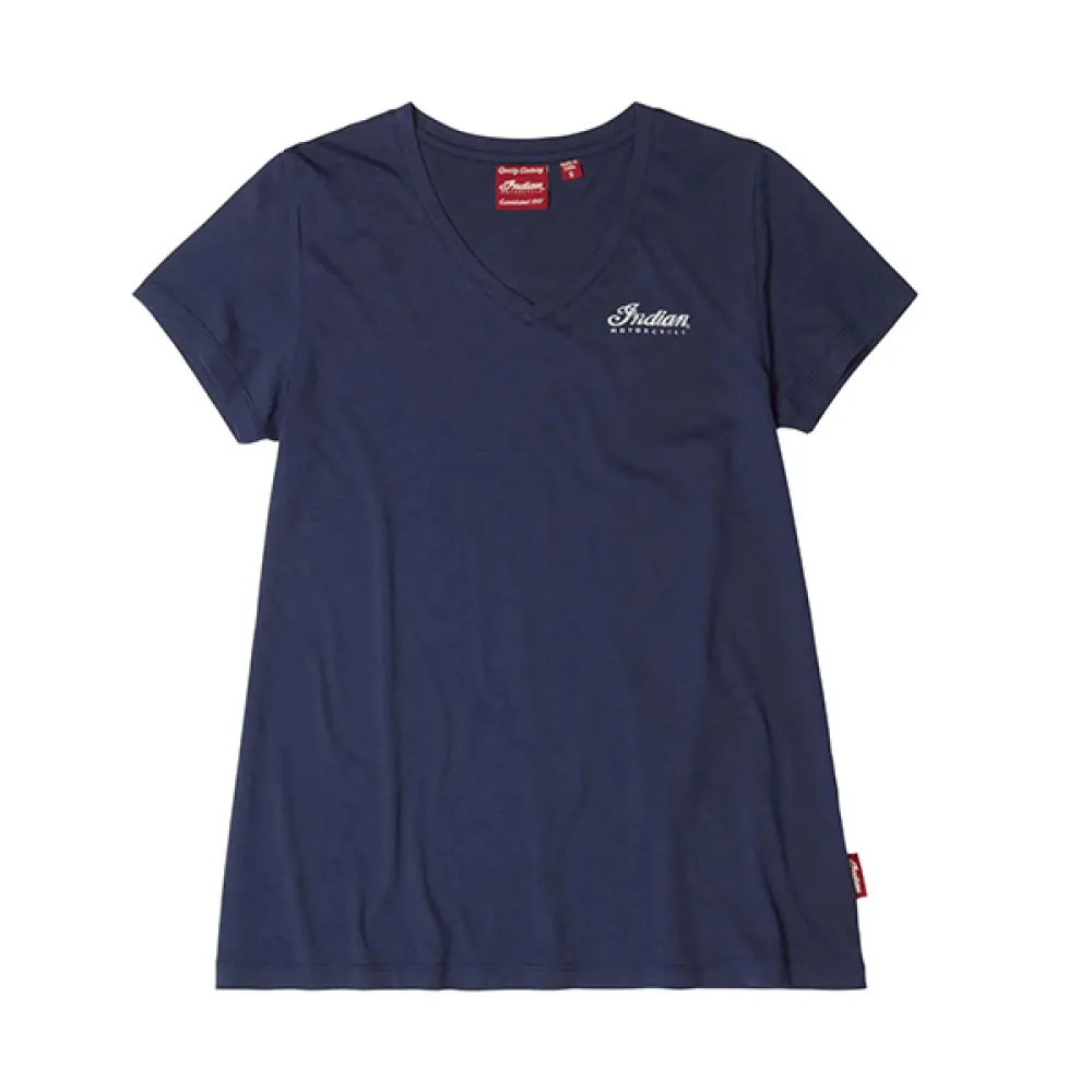 Moteriški marškinėliai Indian Motorcycle USA Flag Logo T-Shirt, Navy