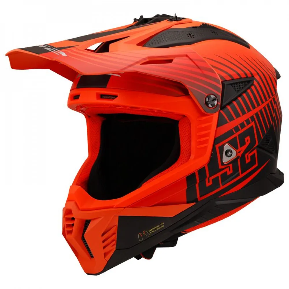 ŠALMAS LS2 MX708 FAST II DUCK MH-V ORANŽINĖ/RAUDONA