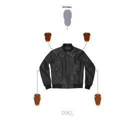 Odinė striukė FALCON AVIATOR juoda PANDO MOTO