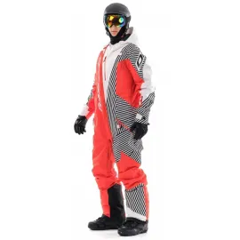 KOMBINEZONAS DRAGONFLY SKI PREMIUM VYRAMS RAUDONAS/ BALTAS