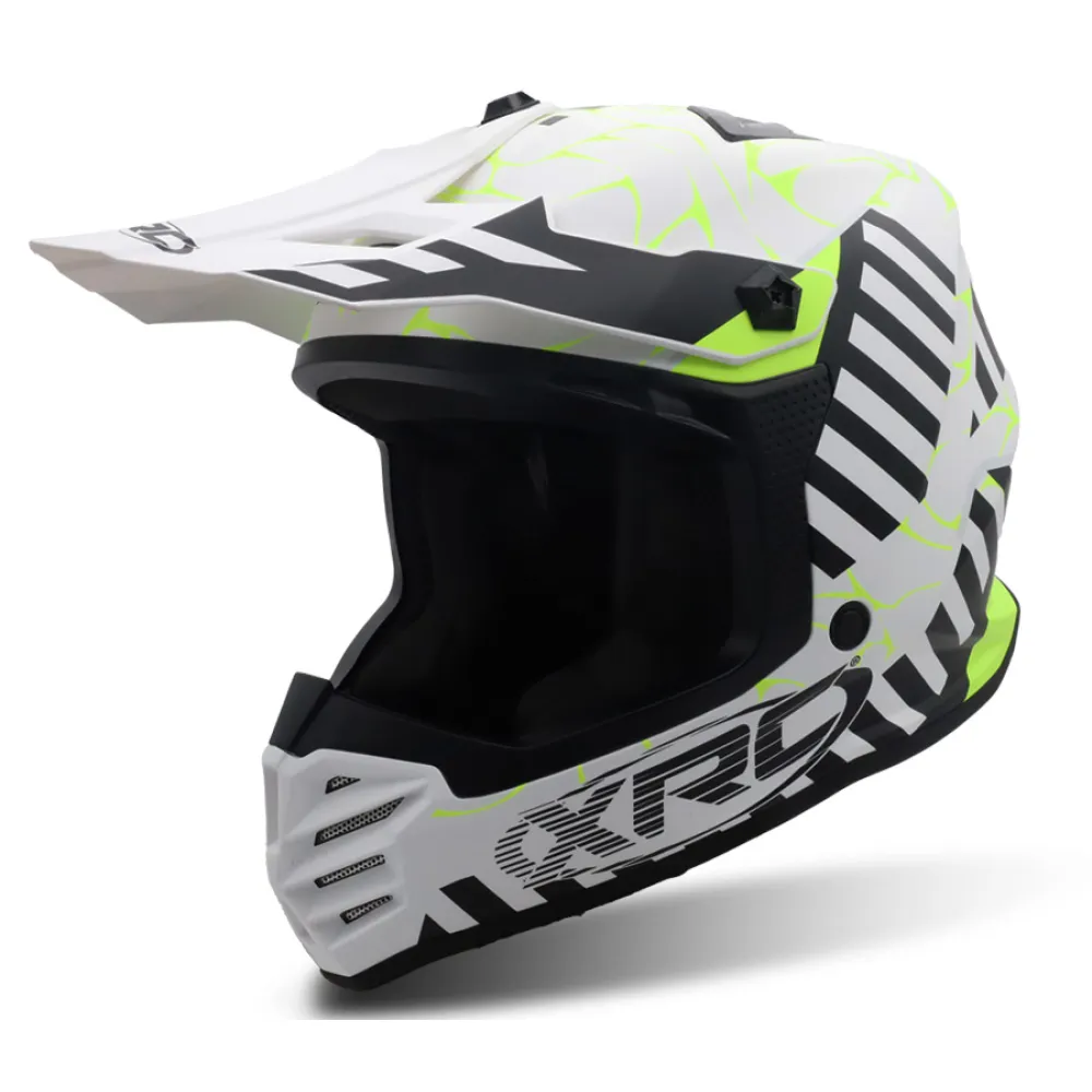 ŠALMAS „XRC MX JASPER 2.0“ JUODA / BALTA / FLUO VAIKAMS