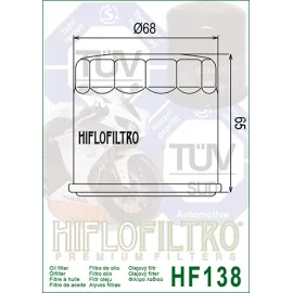 ALYVOS-TEPALŲ FILTRAS HIFLO HF138 APRILIA, CAGIVA, ARCTIK CAT, KAWASAKI, KYMCO,SUZUKI