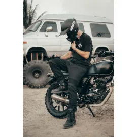 MOTO DŽINSAI PANDO MOTO KARLDO SLIM CORDURA VYRAMS JUODI