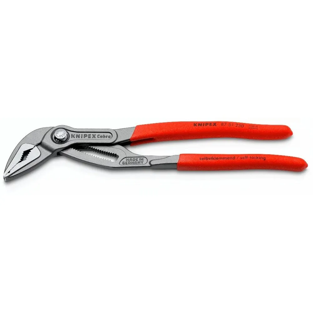Santechninės replės prailgintos KNIPEX SLIM Cobra su fiksavimu 250mm