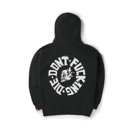 DŽEMPERIS SU GOBTUVU – PANDO MOTO MAX DON’T DIE, OVERSIZE, JUODAS, UNISEX