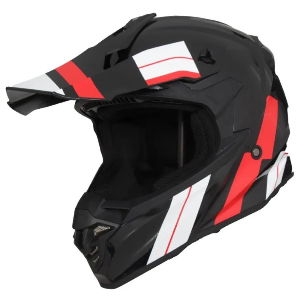 ŠALMAS VITO MOTOCROSS JUODAS/RAUDONAS/BALTAS