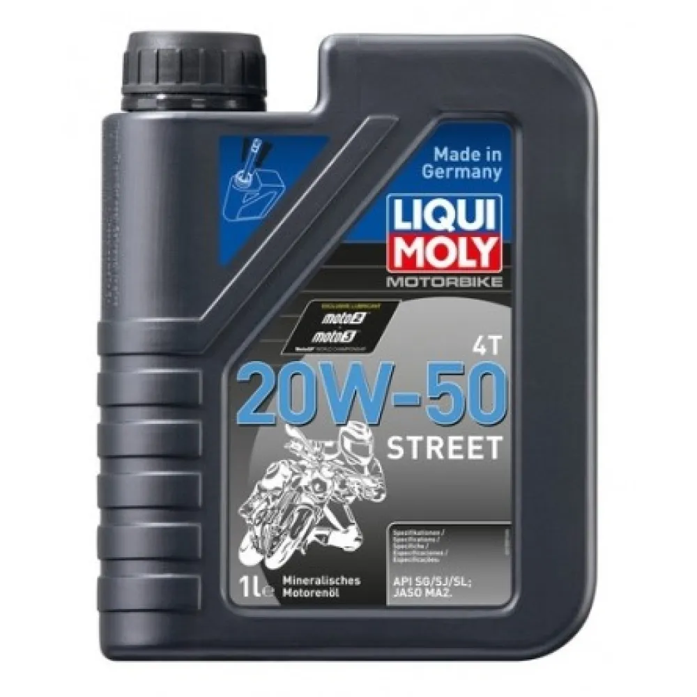 LIQUI MOLY MOTOCIKLINĖ VARIKLINĖ ALYVA 4T 20W-50 STREET 1l