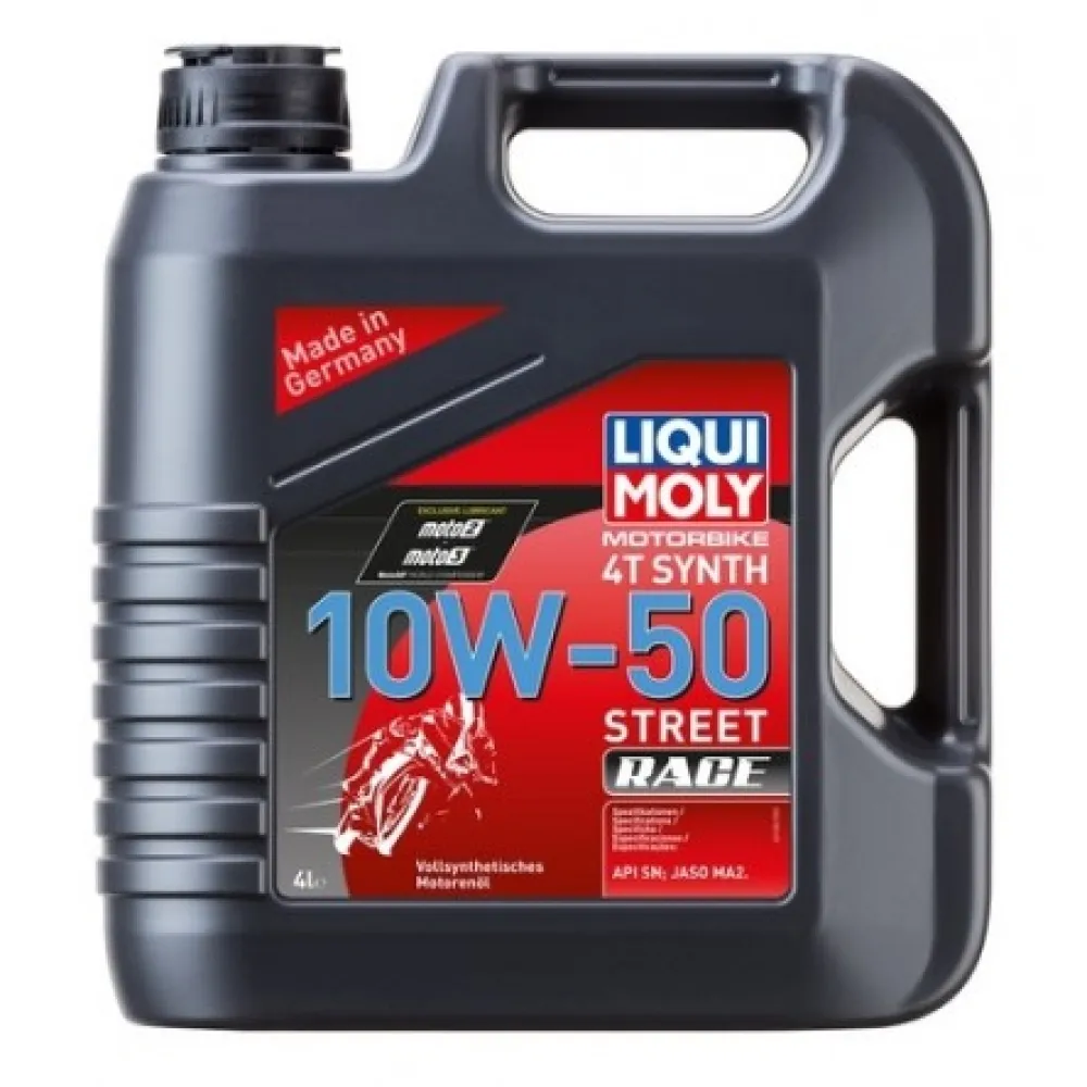 LIQUI MOLY MOTOCIKLINĖ SINTETINĖ VARIKLINĖ ALYVA STREET RACE 4T 10W-50 4l