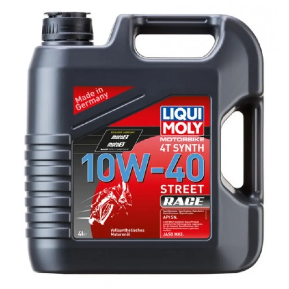 LIQUI MOLY MOTOCIKLINĖ SINTETINĖ VARIKLINĖ ALYVA BASIC STREET RACE 4T 10W-40 4l