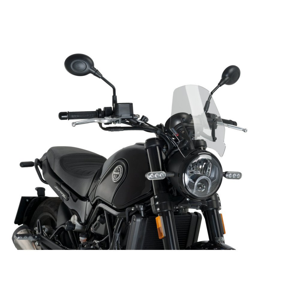 PRIEKINIS PUIG STIKLAS BENELLI LEONCINO 500 MOTOCIKLUI SKAIDRUS