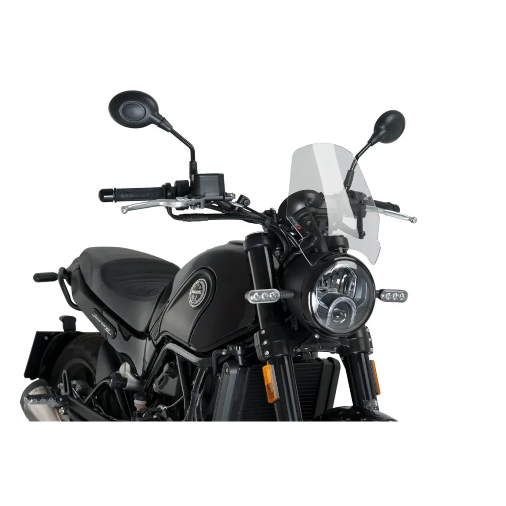 PRIEKINIS PUIG STIKLAS BENELLI LEONCINO 500 MOTOCIKLUI SKAIDRUS