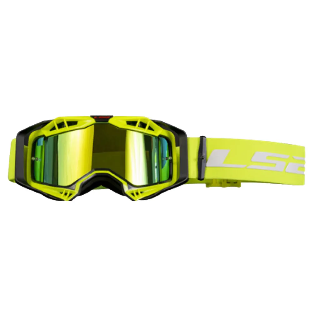 AKINIAI LS2 AURA PRO – RYŠKIAI GELTONI, IRIDIUM STIKLIUKAS