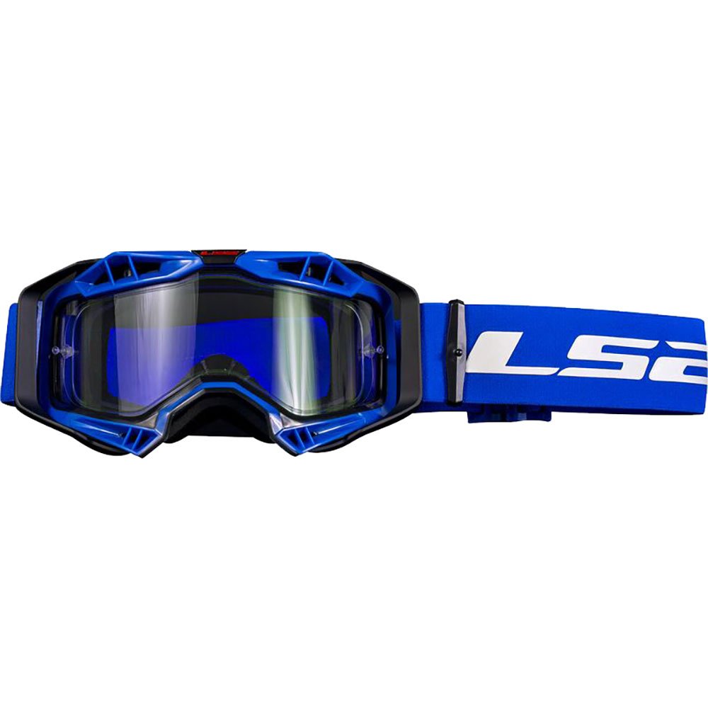 AKINIAI LS2 AURA ENDURO – JUODI / MĖLYNI, SKAIDRUS STIKLIUKAS