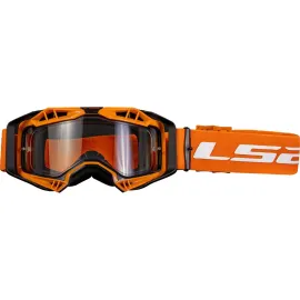 AKINIAI LS2 AURA ENDURO – JUODI / HI-VIS ORANŽINIAI, SKAIDRUS STIKLIUKAS