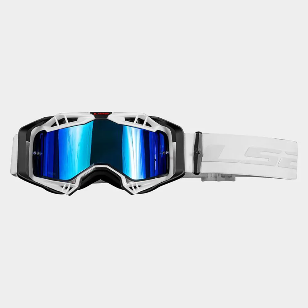 AKINIAI LS2 AURA PRO – JUODI / BALTI, IRIDIUM STIKLIUKAS