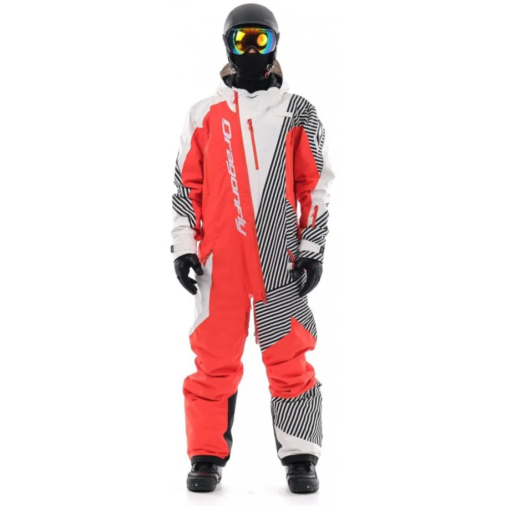KOMBINEZONAS DRAGONFLY SKI PREMIUM VYRAMS RAUDONAS/ BALTAS