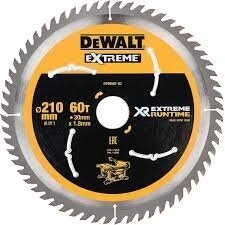 DeWALT pjovimo diskas medienai 210 mm T60; DT99567-QZ