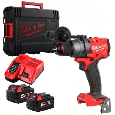 Akumuliatorinis gręžtuvas MILWAUKEE M18 FDD3-502X, 18 V, 5,0 Ah